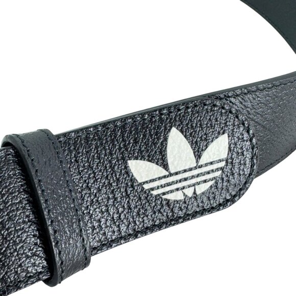 GUCCI X ADIDAS Marmont Black Leather GG Buckle Men Belt Made in Italy 100-40 - Picture 7 of 10